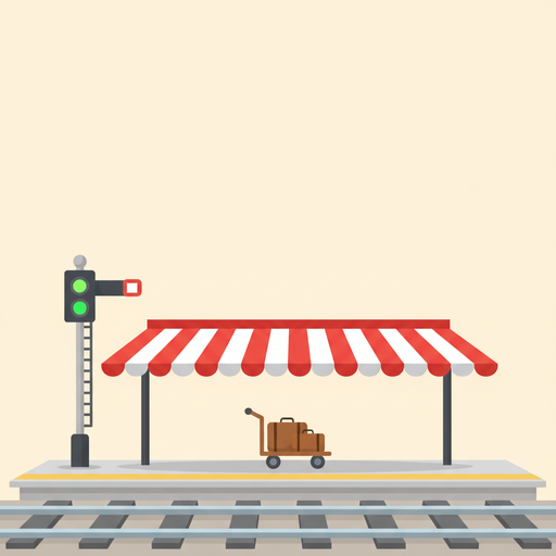 The train world's station scene from the app